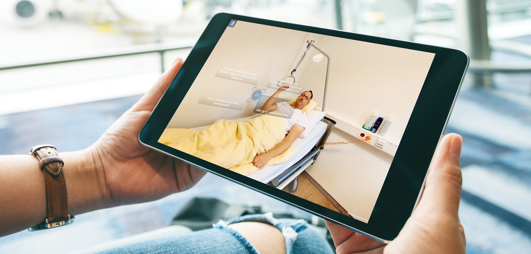 Immersives Pflegetraining auf einem Tablet